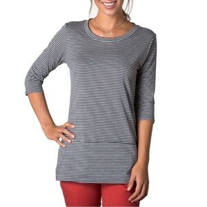 Toad & Co | Ursa Tunic 3/4 Sleeve Grey Stripe Size Small